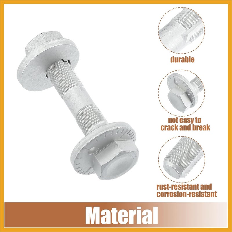 Partuto 2 Set Eccentric Alignment Camber Bolt for Toyota RAV4 2010 2011 2012 2013 2014 2015 2018 No.4840942030 Suspension Control Arm Cam Adjustment Nut Kit 48409-42030 Replacement - Image 5